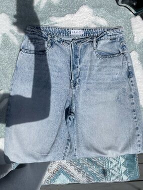 Cello Light Blue Fold over waist High Rise Woman’s Button Up Jeans